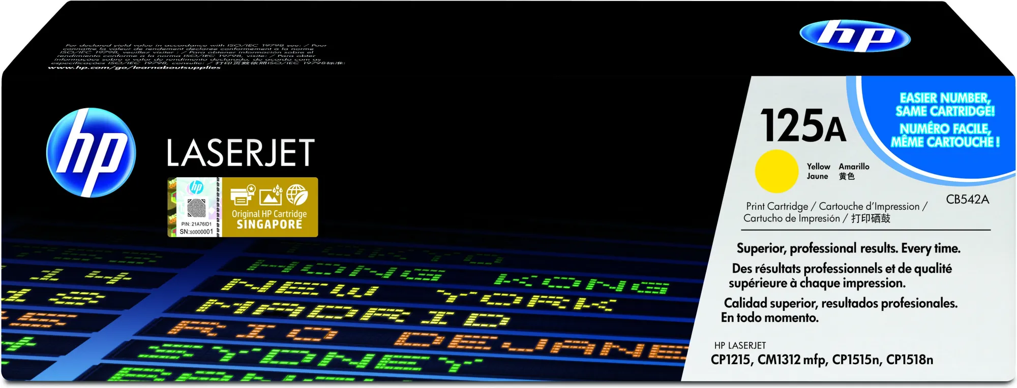 HP 125A Yellow Original LaserJet Toner Cartridge;1;400 pages. . (Colour LaserJet CLJ CP 1215/1515).