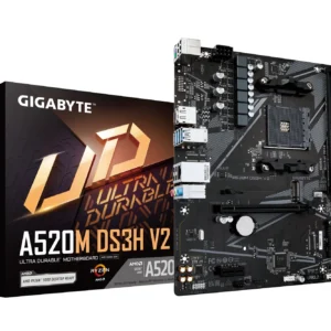 GIGABYTE AMD A520M-DS3H for 3rd/4th/5th Generation AMD Ryzen™ processors; 4x Dual DDR4; 1x M2; HDMI; DVI; DP