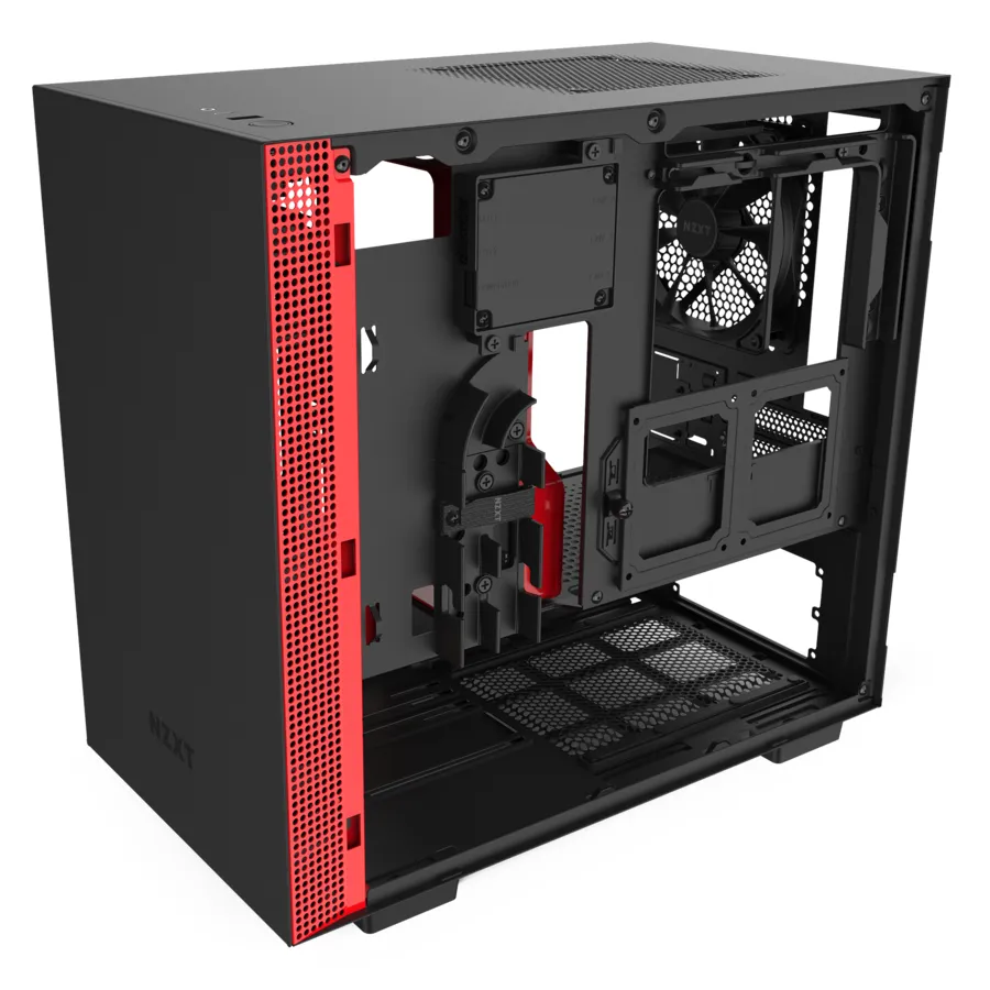 H210i Black/Red Mini-ITX Case with Lighting and Fan control