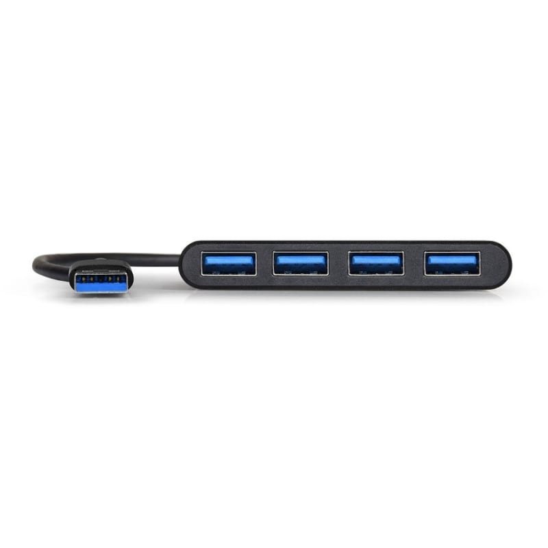 Port USB3.0 to 4 x USB3.0 5Gbps 4 Port Hub - Black