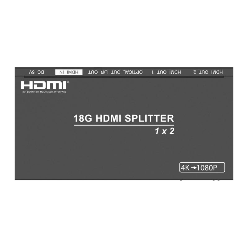HDCVT 1x2 HDMI 2.0 Splitter with Scaler/Audio Extract EDID HDCP 2.2