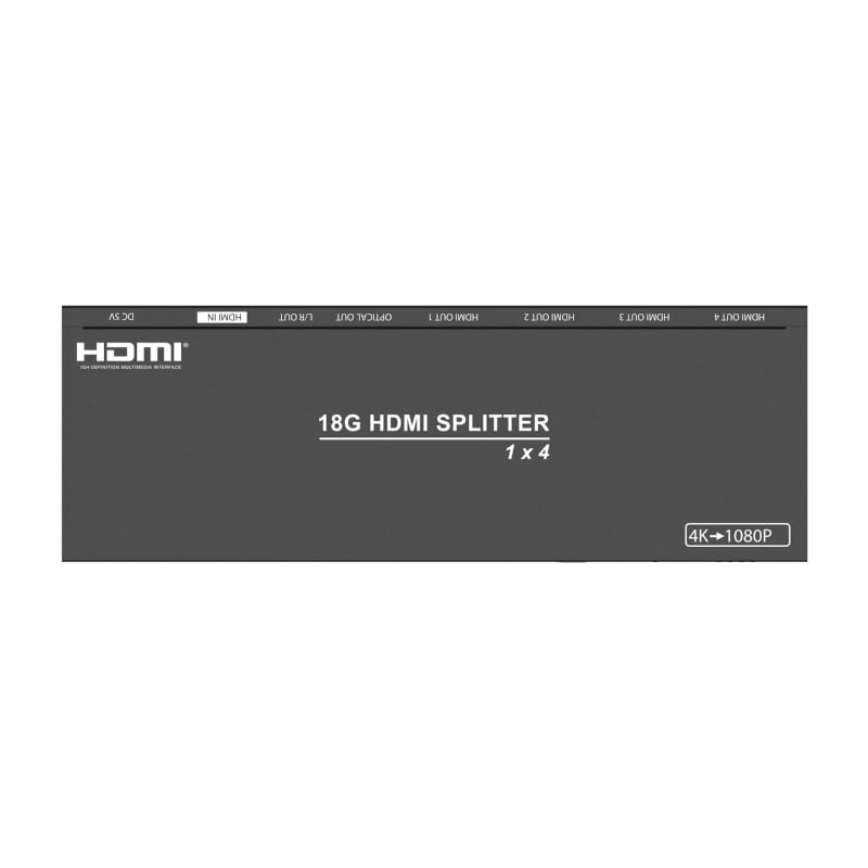 HDCVT 1x4 HDMI 2.0 Splitter with Scaler/Audio Extract EDID HDCP 2.2