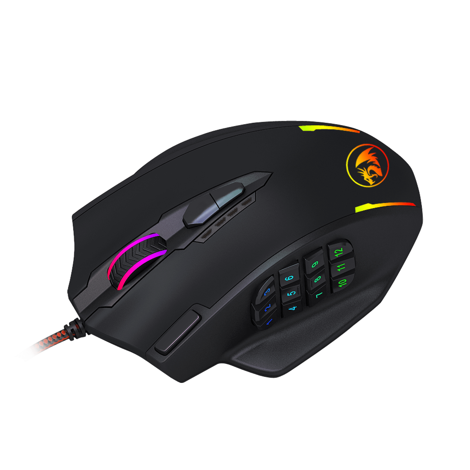 REDRAGON IMPACT 12400DPI MMO Gaming Mouse - Black
