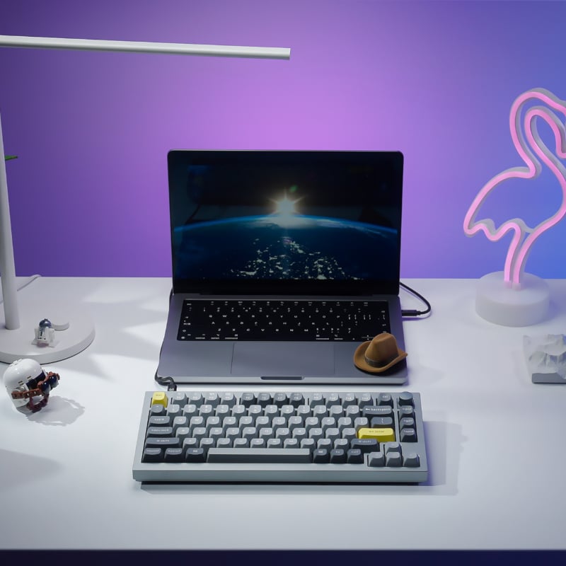 Keychron Q1 75% Red G Pro Switches Aluminium RGB Wired Keyboard - Grey