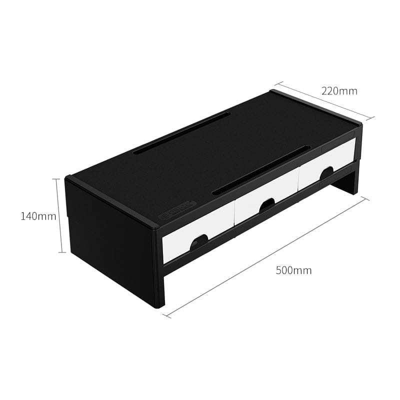 ORICO 14cm Desktop Monitor Stand with Drawers - Black