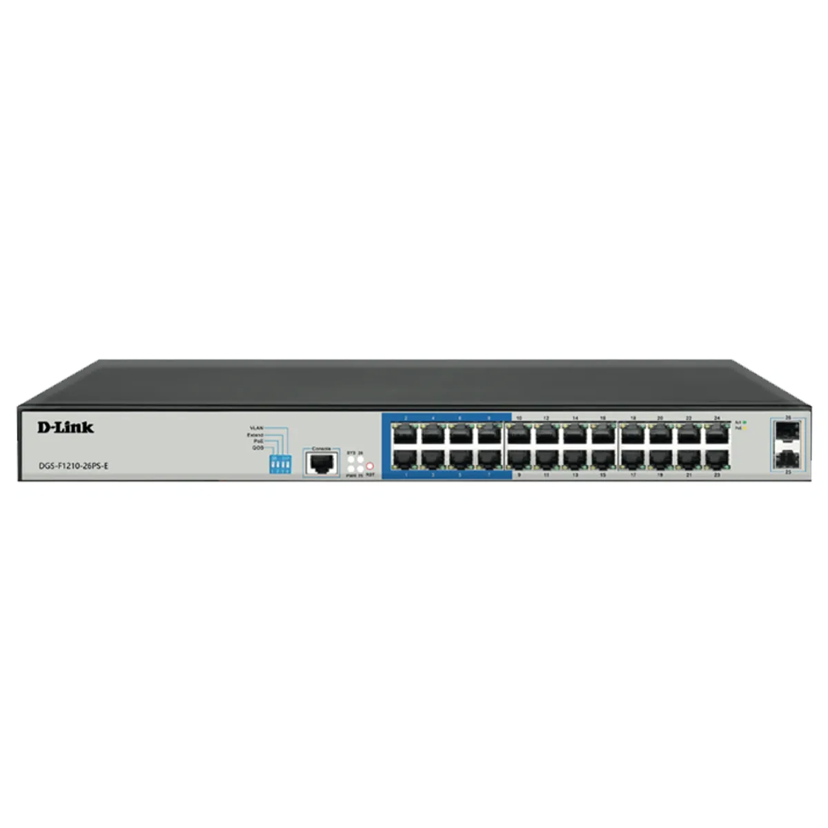 24 PoE 10/100/1000 ports + 2 Gigabit SFP ports Long Range Smart Switch 250W total POE budget; Max distance of 250m