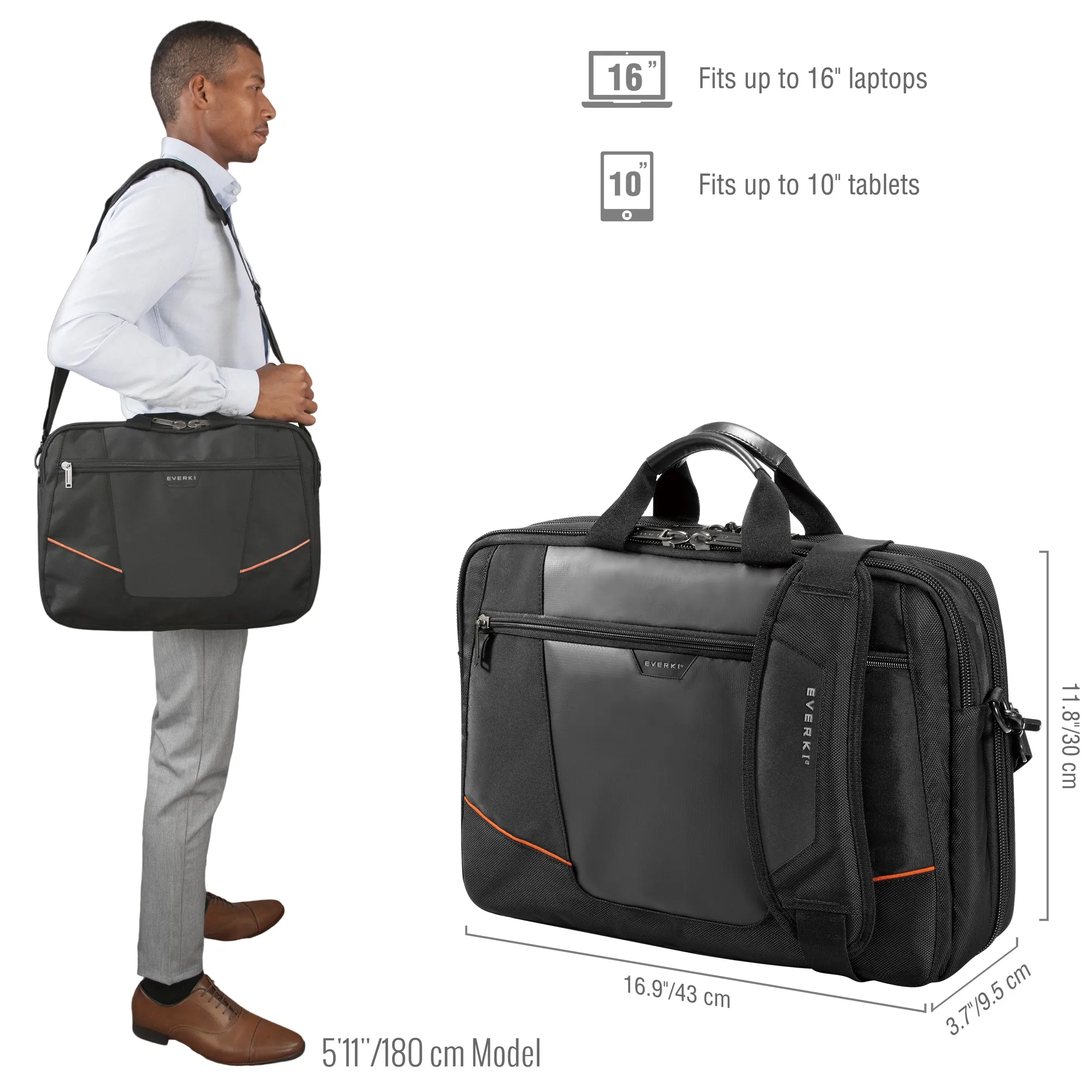 Everki EKB419 Flight 16'' Laptop Briefcase Bag
